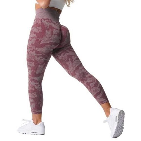 Gymshark Adapt Camo Seamless Leggings In Berry Red Size S - Picture 4 of 11